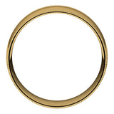 10K Yellow Gold Milgrain Domed Light Comfort Fit Wedding Band, 7 mm Wide