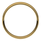 10K Yellow Gold Milgrain Domed Light Comfort Fit Wedding Band, 6 mm Wide