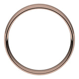 14K Rose Gold Milgrain Domed Light Comfort Fit Wedding Band, 6 mm Wide