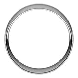 Palladium Milgrain Domed Light Comfort Fit Wedding Band, 8 mm Wide