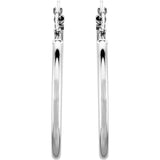 14K White Gold 2 mm Wide Medium/Large Hoop Earrings