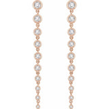14K Rose Gold 2 CTW Lab Grown Diamond Dangle Earrings