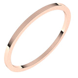 18K Rose Gold Flat Wedding Band, 1 mm Wide