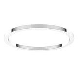 18K White Gold Flat Wedding Band, 1 mm Wide