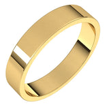 18K Yellow Gold Flat Wedding Band, 4 mm Wide