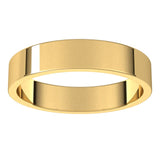 18K Yellow Gold Flat Wedding Band, 4 mm Wide
