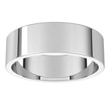 18K White Gold Flat Wedding Band, 6 mm Wide