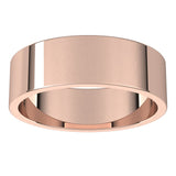 18K Rose Gold Flat Wedding Band, 6 mm Wide