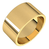14K Yellow Gold Flat Wedding Band, 10 mm Wide