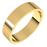 10K Yellow Gold Flat Wedding Band, 5 mm Wide