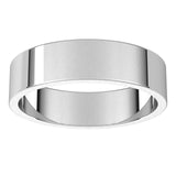 Platinum Flat Wedding Band, 5 mm Wide