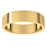 10K Yellow Gold Flat Wedding Band, 5 mm Wide