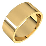 14K Yellow Gold Flat Wedding Band, 8 mm Wide