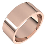 14K Rose Gold Flat Wedding Band, 8 mm Wide