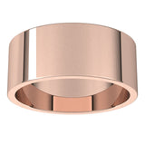 14K Rose Gold Flat Wedding Band, 8 mm Wide