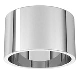 Sterling Silver Flat Wedding Band, 12 mm Wide