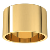 14K Yellow Gold Flat Wedding Band, 12 mm Wide