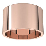 18K Rose Gold Flat Wedding Band, 12 mm Wide