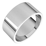10K White Gold Flat Wedding Band, 9 mm Wide