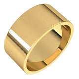 18K Yellow Gold Flat Wedding Band, 9 mm Wide