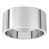 14K White Gold Flat Wedding Band, 9 mm Wide