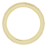 14K Yellow Gold Design-Engraved Wedding Band, 3.2 mm Wide
