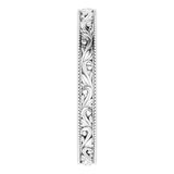 Platinum Design-Engraved Wedding Band, 3.2 mm Wide