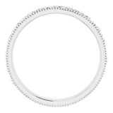 14K White Gold Design-Engraved Wedding Band, 3.2 mm Wide