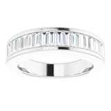 Platinum 1 CTW Baguette Diamond Anniversary Band