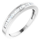 14K White Gold 1/4 CTW Baguette Diamond Anniversary Band