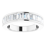 14K White Gold 3/4 CTW Baguette Diamond Anniversary Ring
