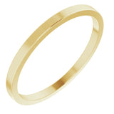 18K Yellow Gold Flat Wedding Band, 1.5 mm Wide