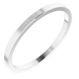 14K White Gold Flat Wedding Band, 1.5 mm Wide