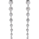 14K White Gold 1 3/4 CTW Lab Grown Diamond Dangle Earrings