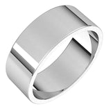 14K White Gold Flat Wedding Band, 7 mm Wide