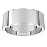 10K White Gold Flat Wedding Band, 7 mm Wide