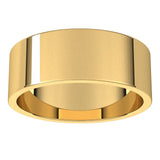 10K Yellow Gold Flat Wedding Band, 7 mm Wide
