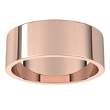 18K Rose Gold Flat Wedding Band, 7 mm Wide