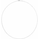 14K White Gold 1 mm Solid Cable Chain