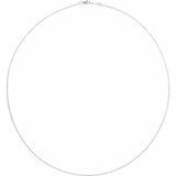 Rhodium Plated Sterling Silver 1 mm Solid Cable Chain