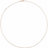 14K Rose Gold 1 mm Solid Cable Chain