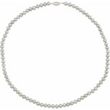14K White Gold Grey Cultured Freshwater Pearl Necklace