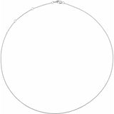14K White Gold 1 mm Solid Cable Chain