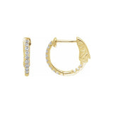 14.5 mm 1/4 CTW Natural Diamond Inside-Outside Hinged Hoop Earrings