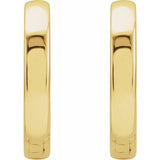 14K Yellow Gold Small Hinged Hoop Earrings, Square Profile