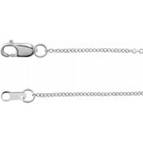 14K White Gold 1 mm Solid Cable Chain